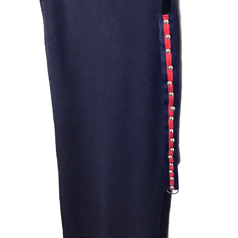 SHOWOFF Navy Blue Knit Embellished Graphic Sleeveless Dress - Picture 10 of 15